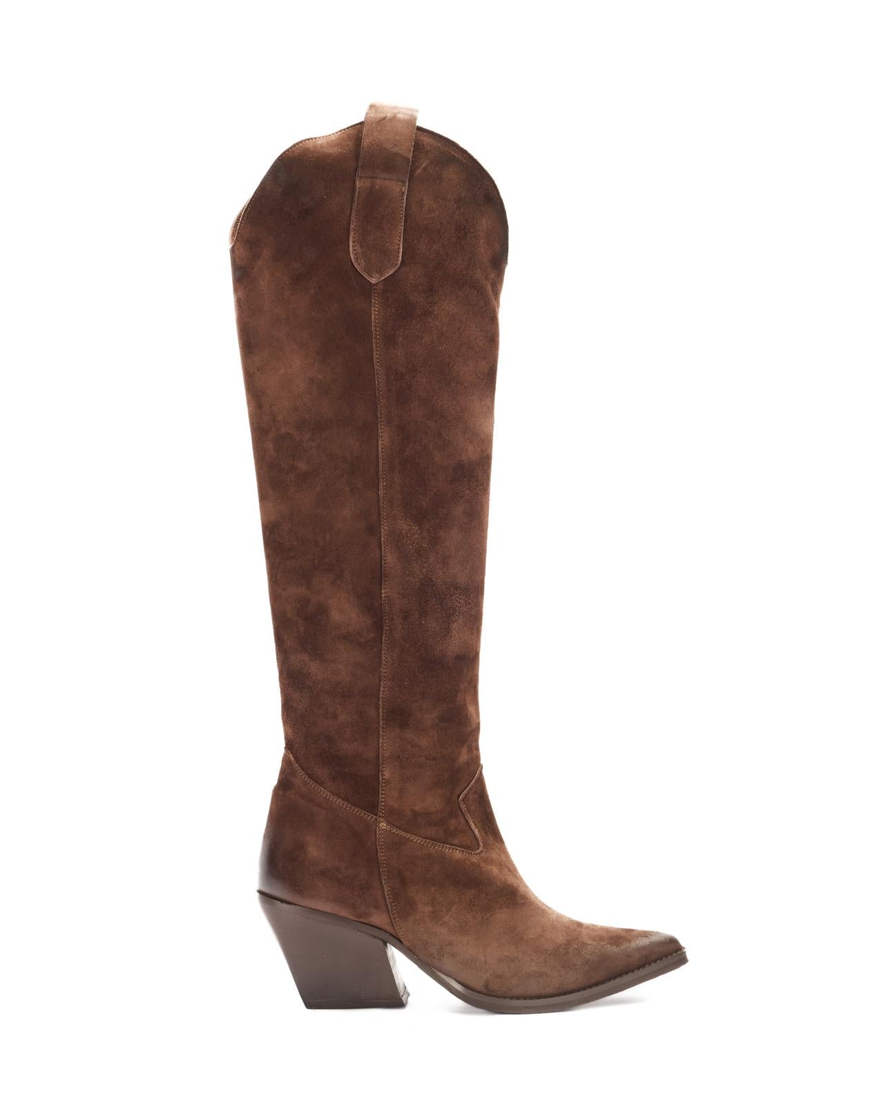 Botas texanas em camurça