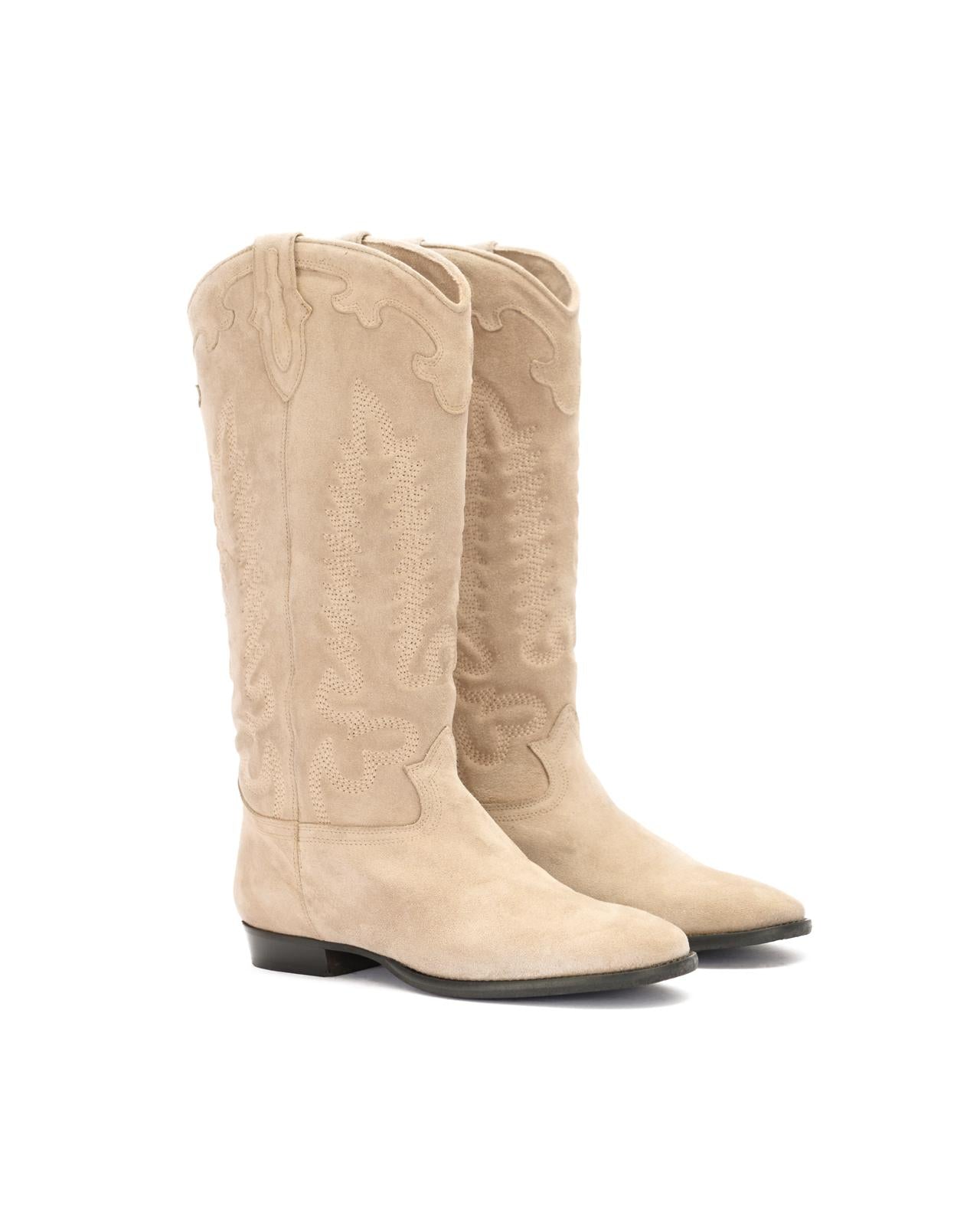 Bottes texanes en daim