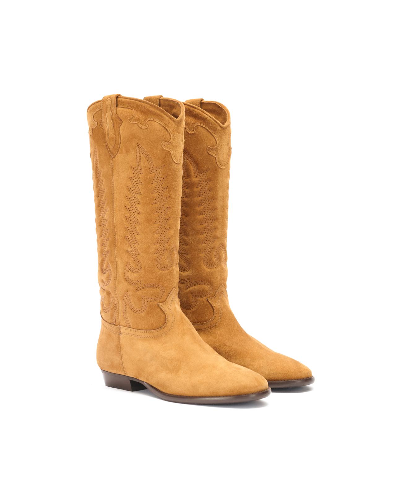 Bottes texanes en daim