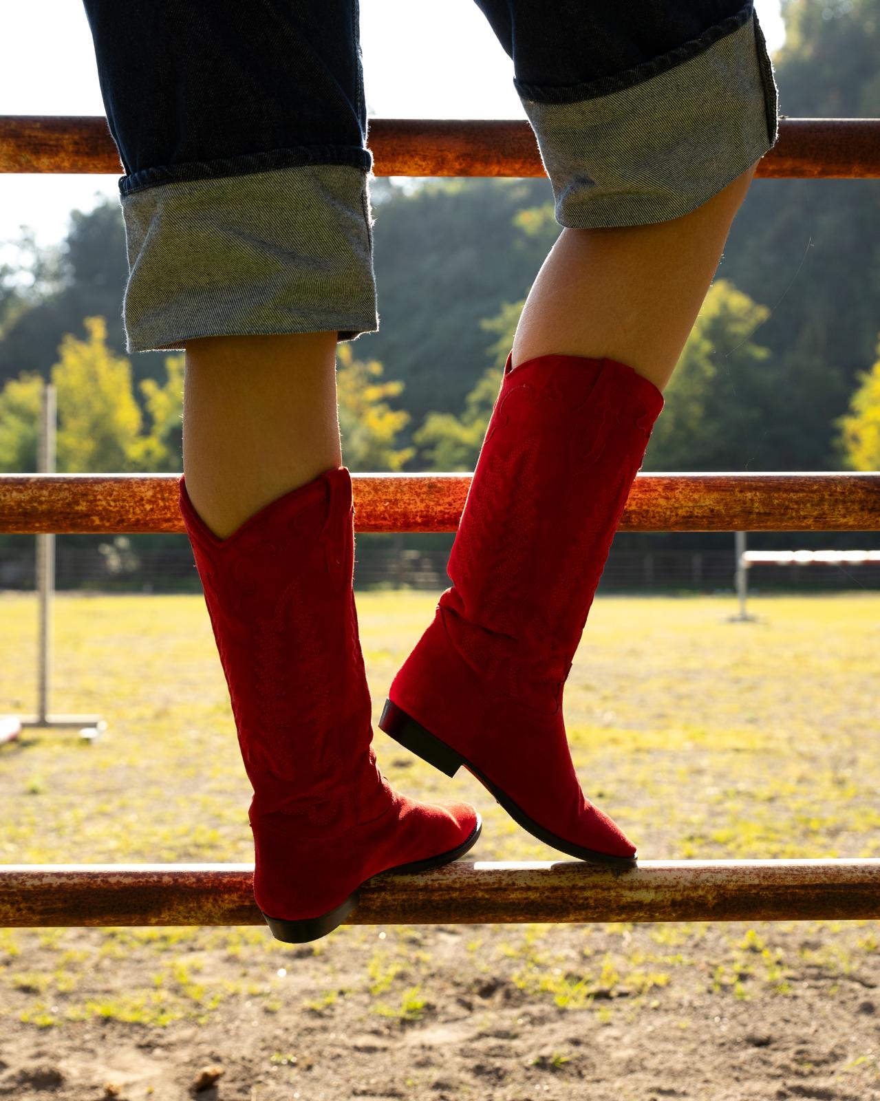 Texan boots in suede