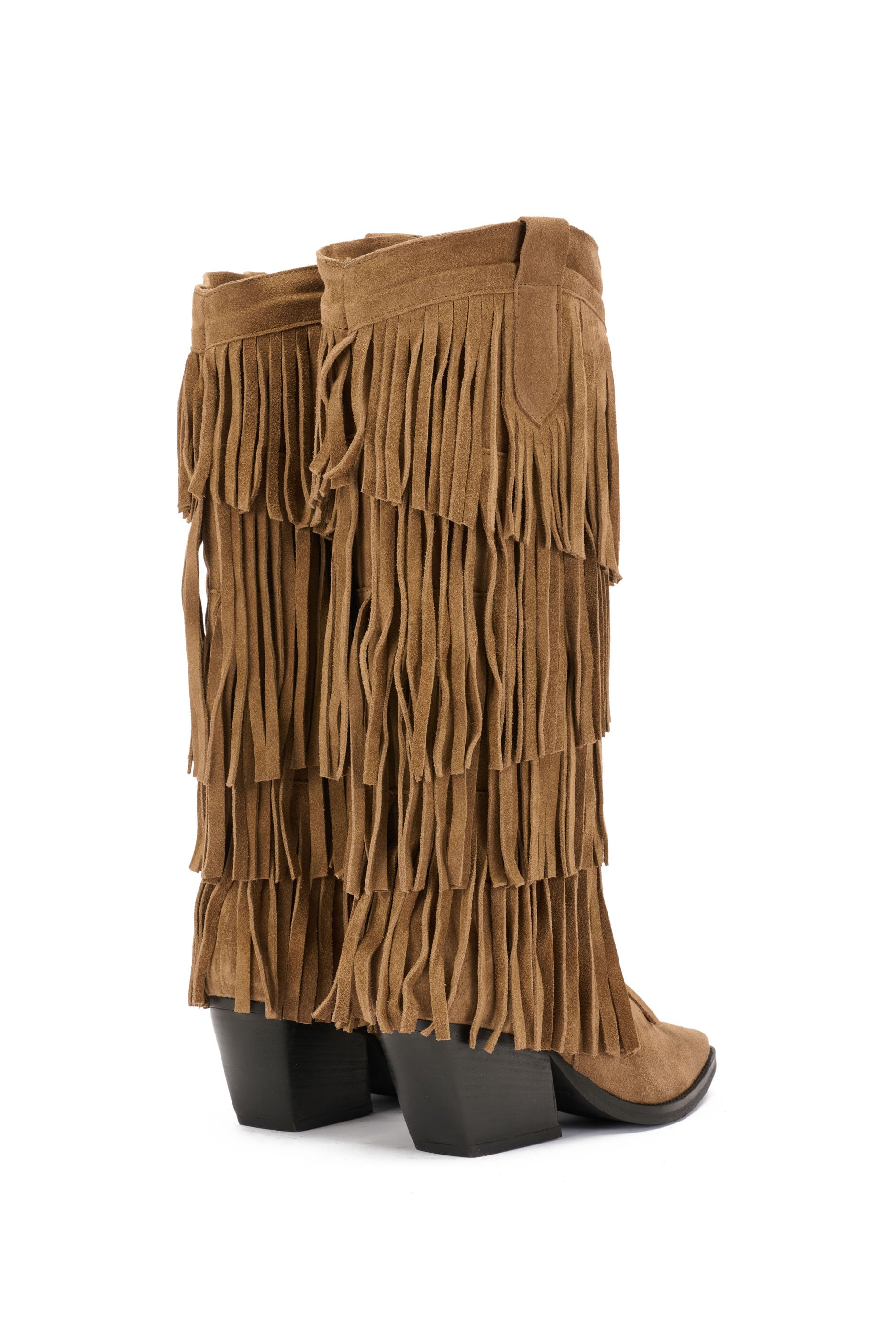 BOTTES WESTERN EN DAIM AVEC FRANGES