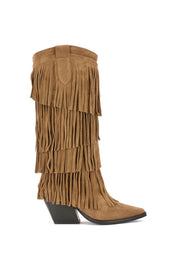 BOTTES WESTERN EN DAIM AVEC FRANGES