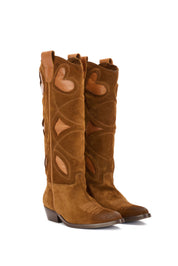 WESTERN-STIEFEL AUS WILDLEDER MIT STICKEREI