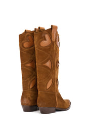 WESTERN-STIEFEL AUS WILDLEDER MIT STICKEREI