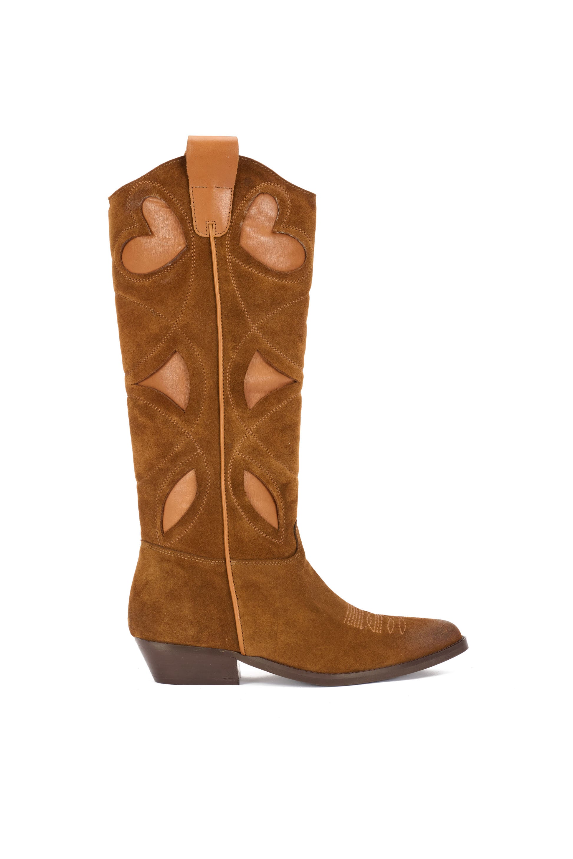 WESTERN-STIEFEL AUS WILDLEDER MIT STICKEREI