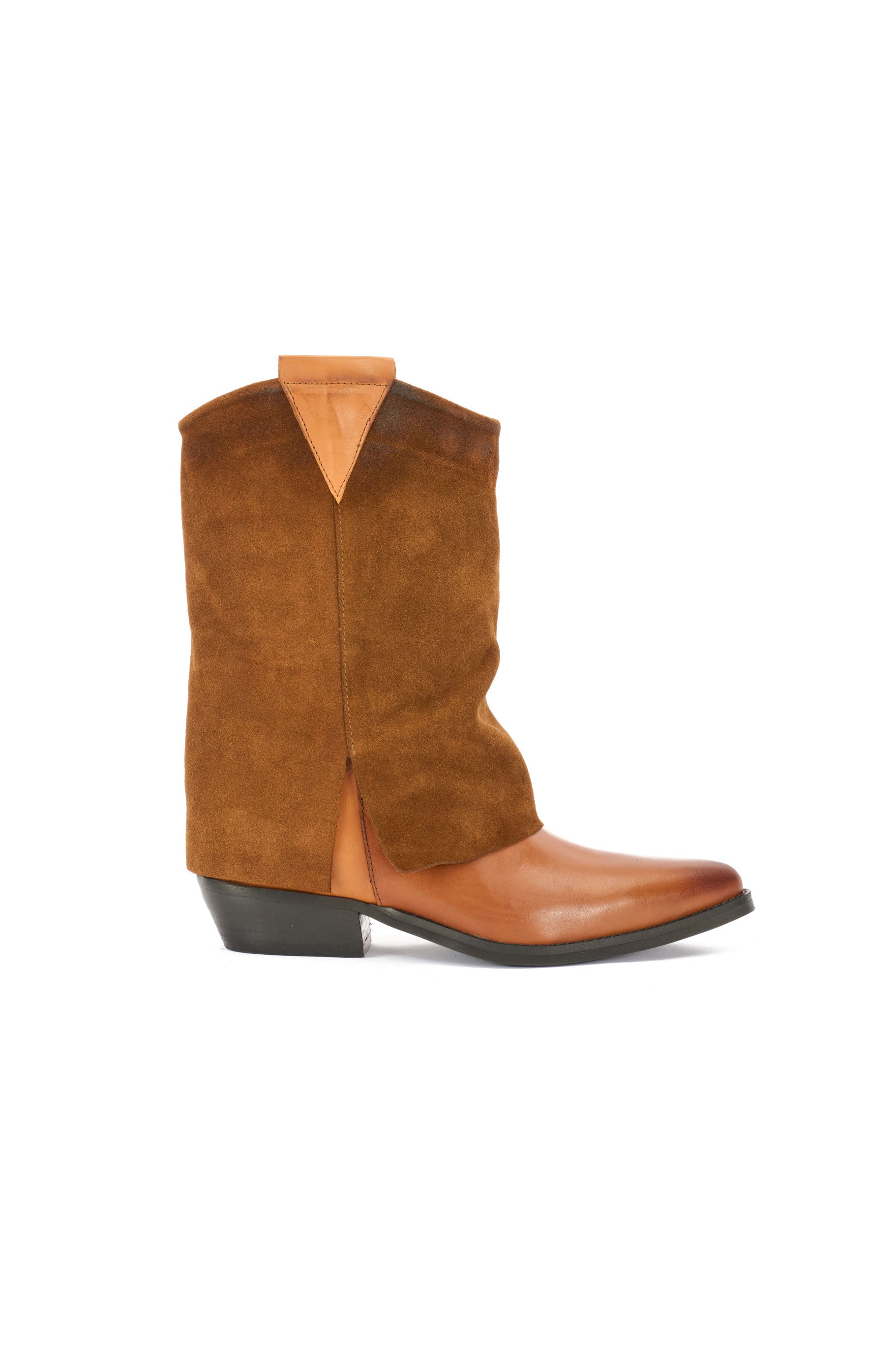 LEDERSTIEFELETTEN MIT WILDLEDERUMSCHLAG