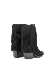 WESTERN-STIEFELETTEN AUS WILDLEDER MIT FRANSEN
