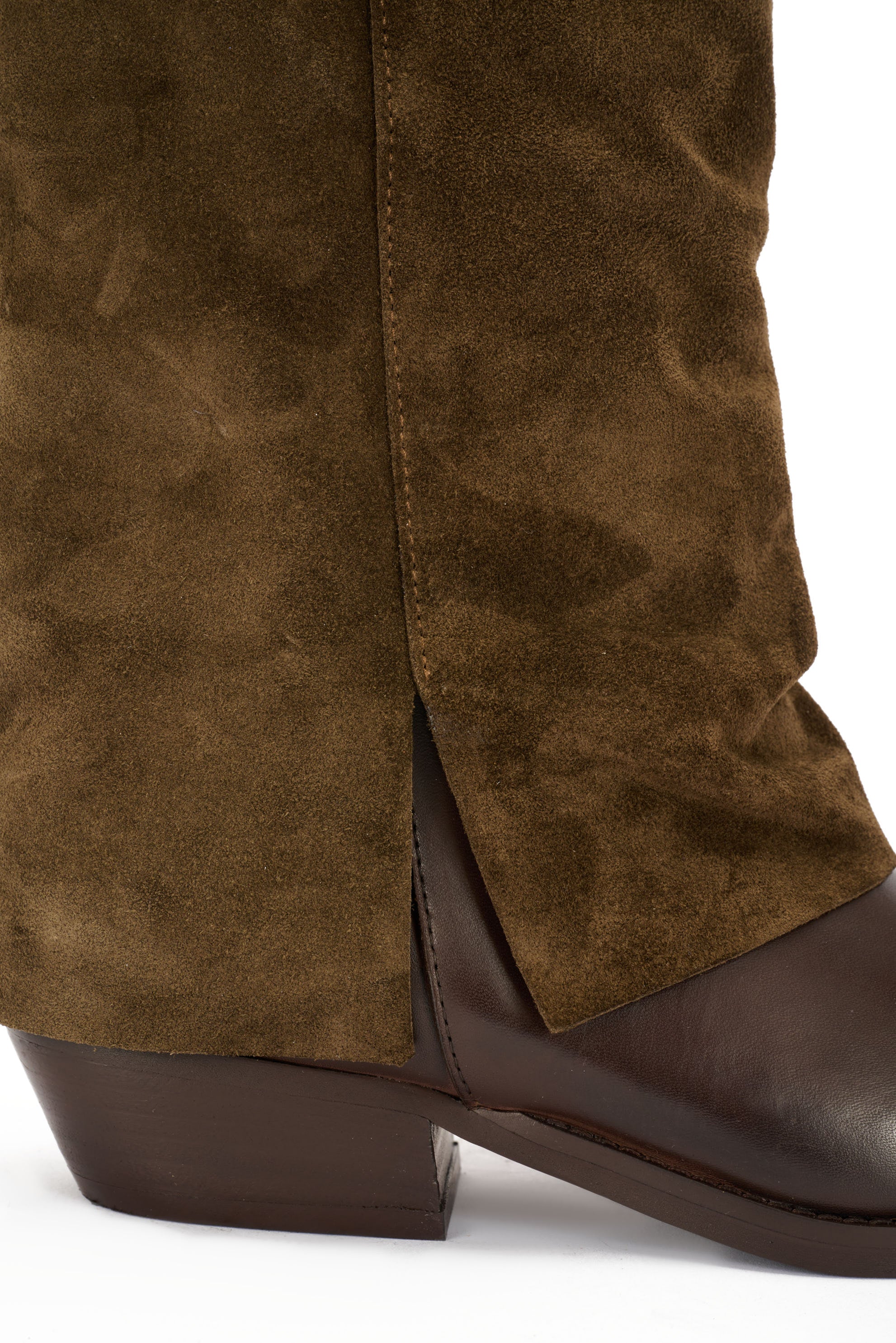 BOTTES WESTERN EN CUIR AVEC APPLICATION EN DAIM