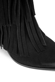 WESTERN-STIEFELETTEN AUS WILDLEDER MIT FRANSEN