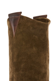 BOTTES WESTERN EN CUIR AVEC APPLICATION EN DAIM