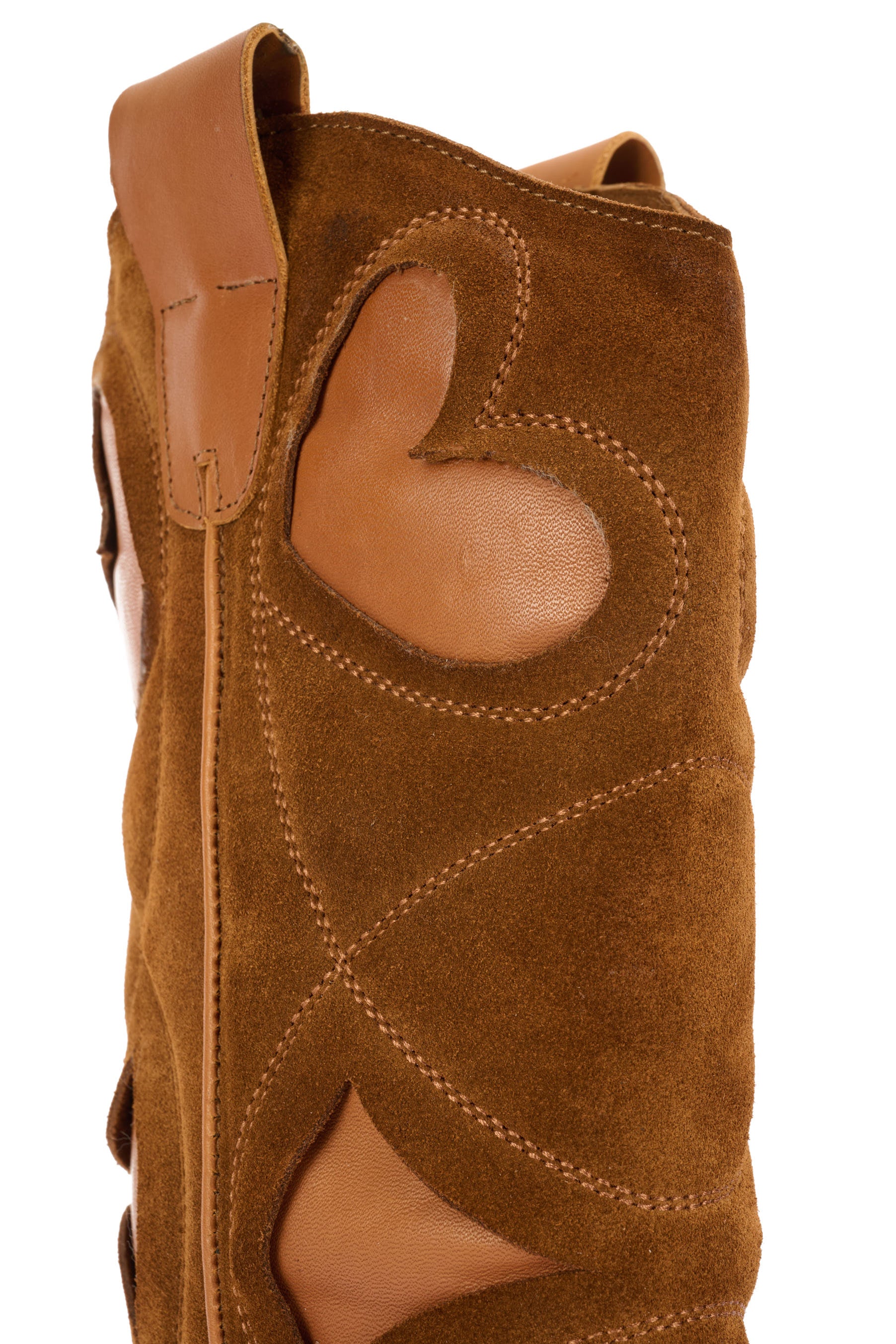 WESTERN-STIEFEL AUS WILDLEDER MIT STICKEREI