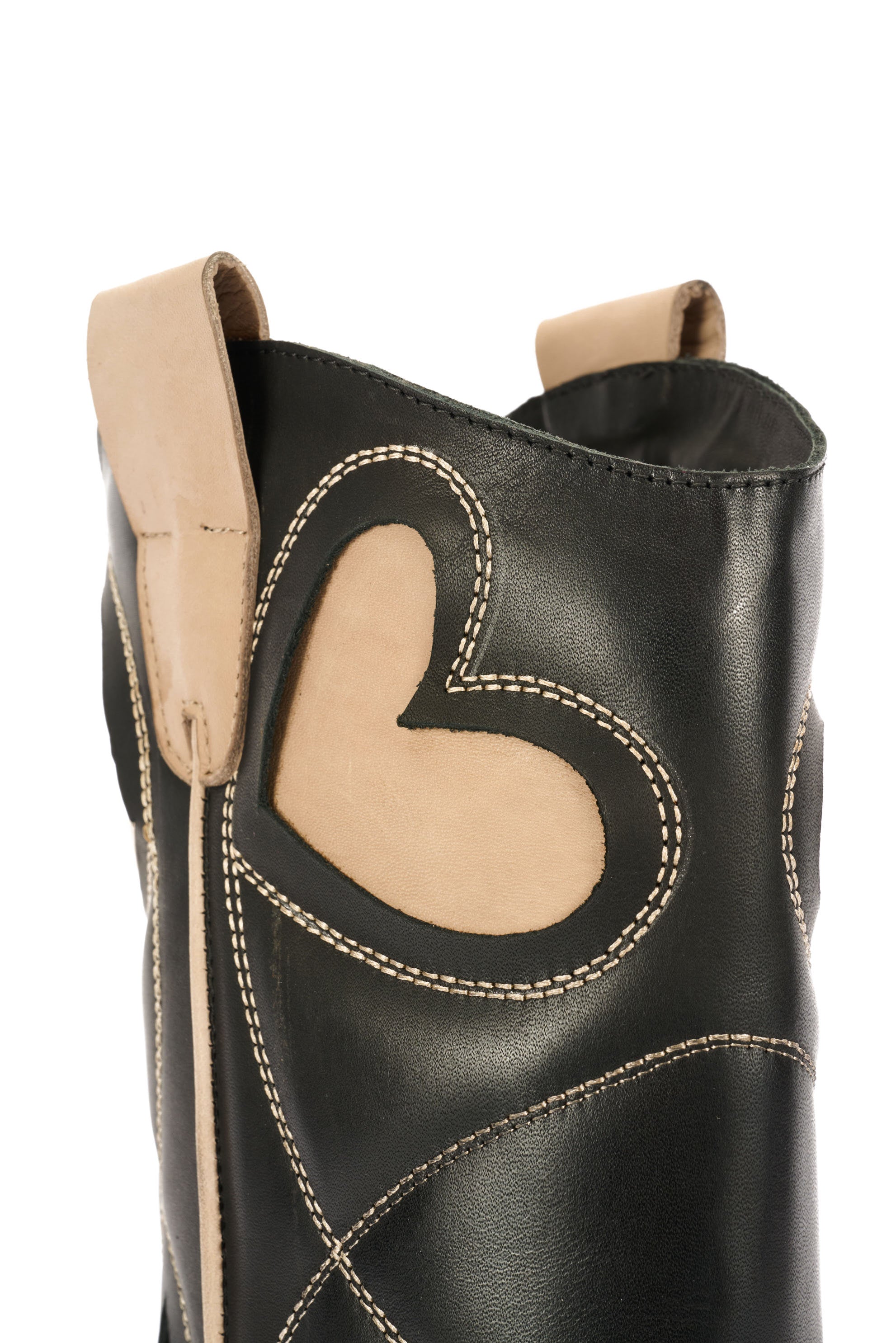 BESTICKTE WESTERNSTIEFEL AUS SCHWARZEM LEDER