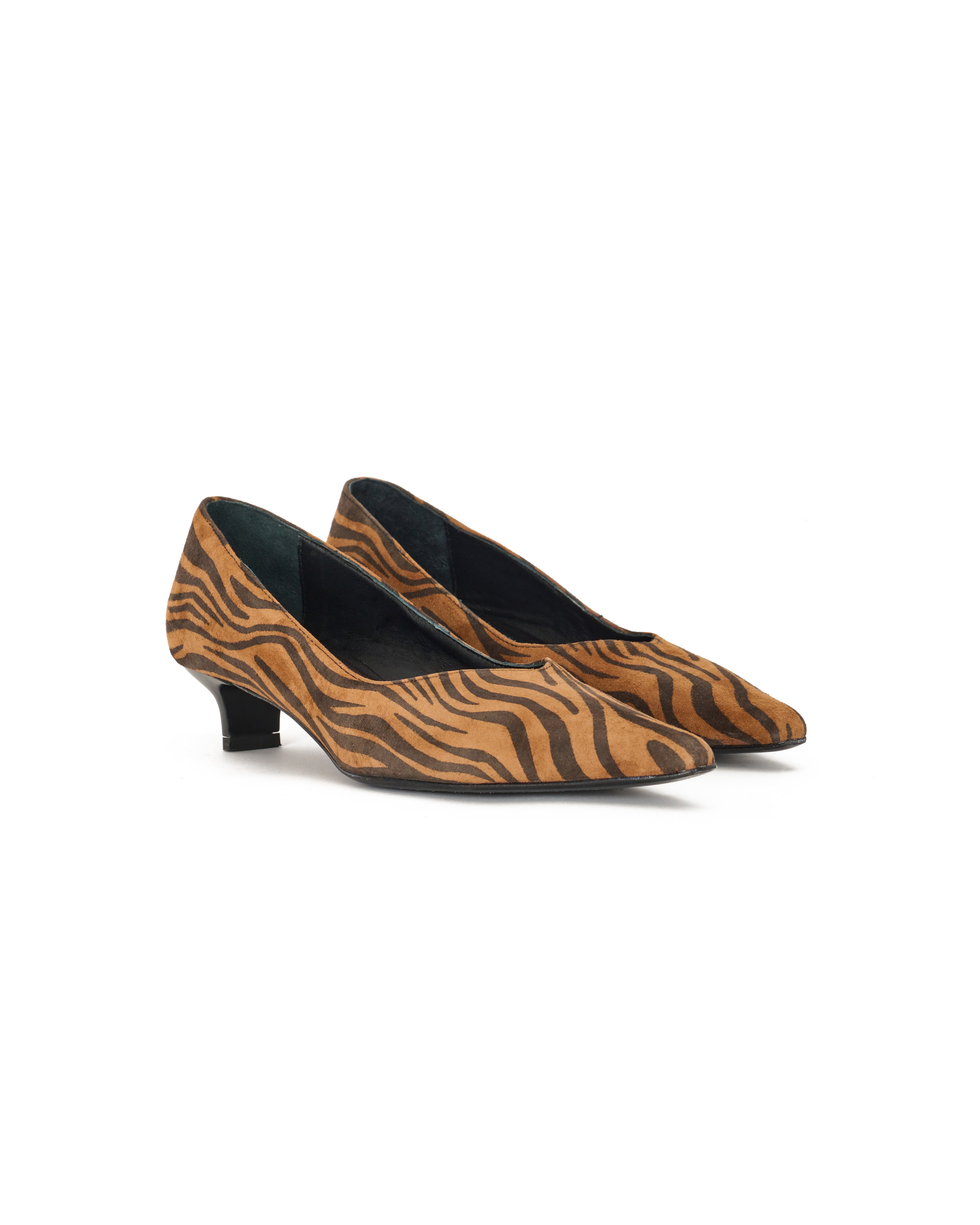 Décolleté en cuir animalier