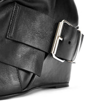 Leather wedge boots