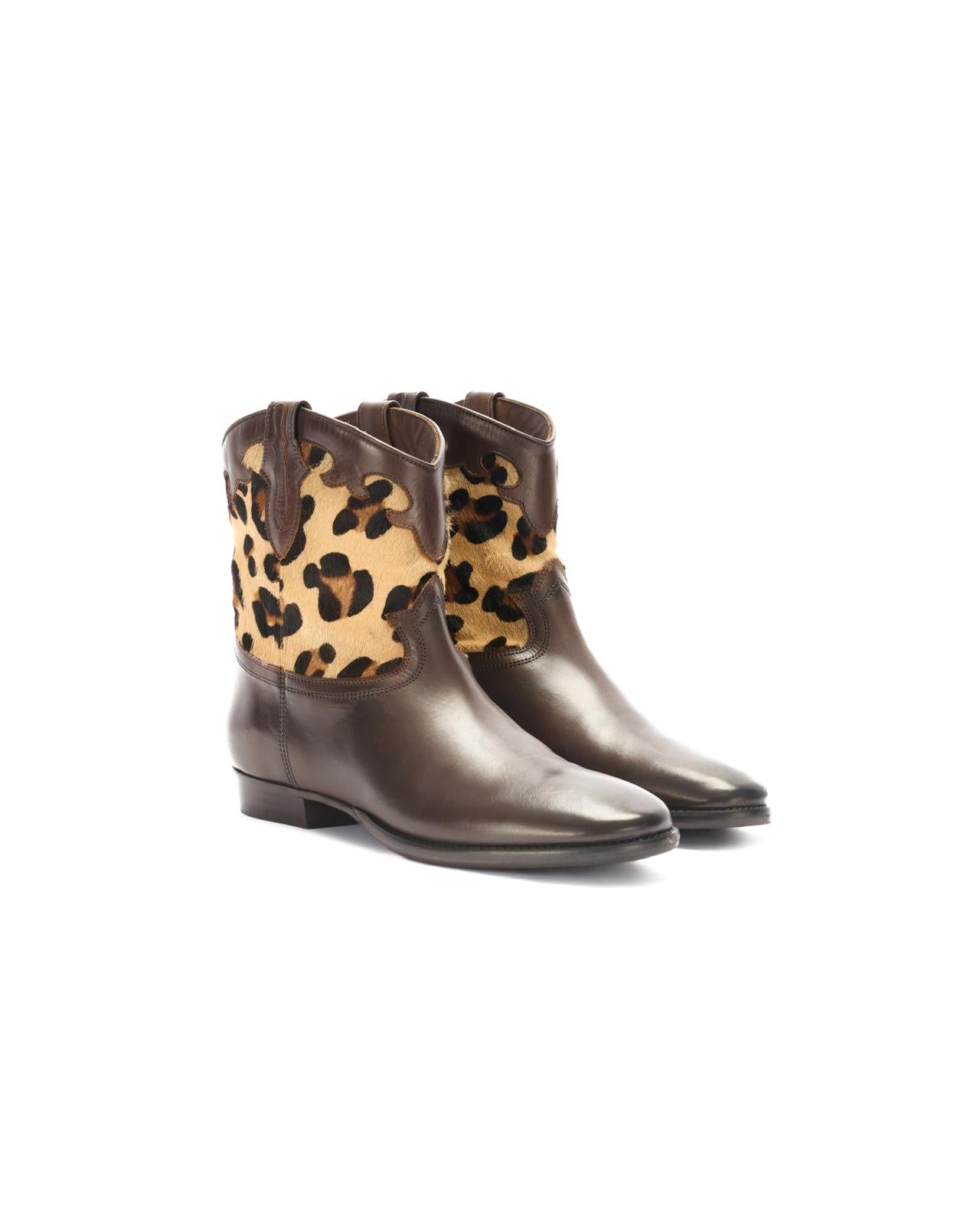 Texan boots in leather