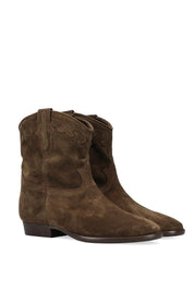 Bottes de cowboy en daim non doublées