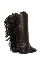 Stivali in pelle  con frange