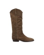 Unlined suede cowboy boots